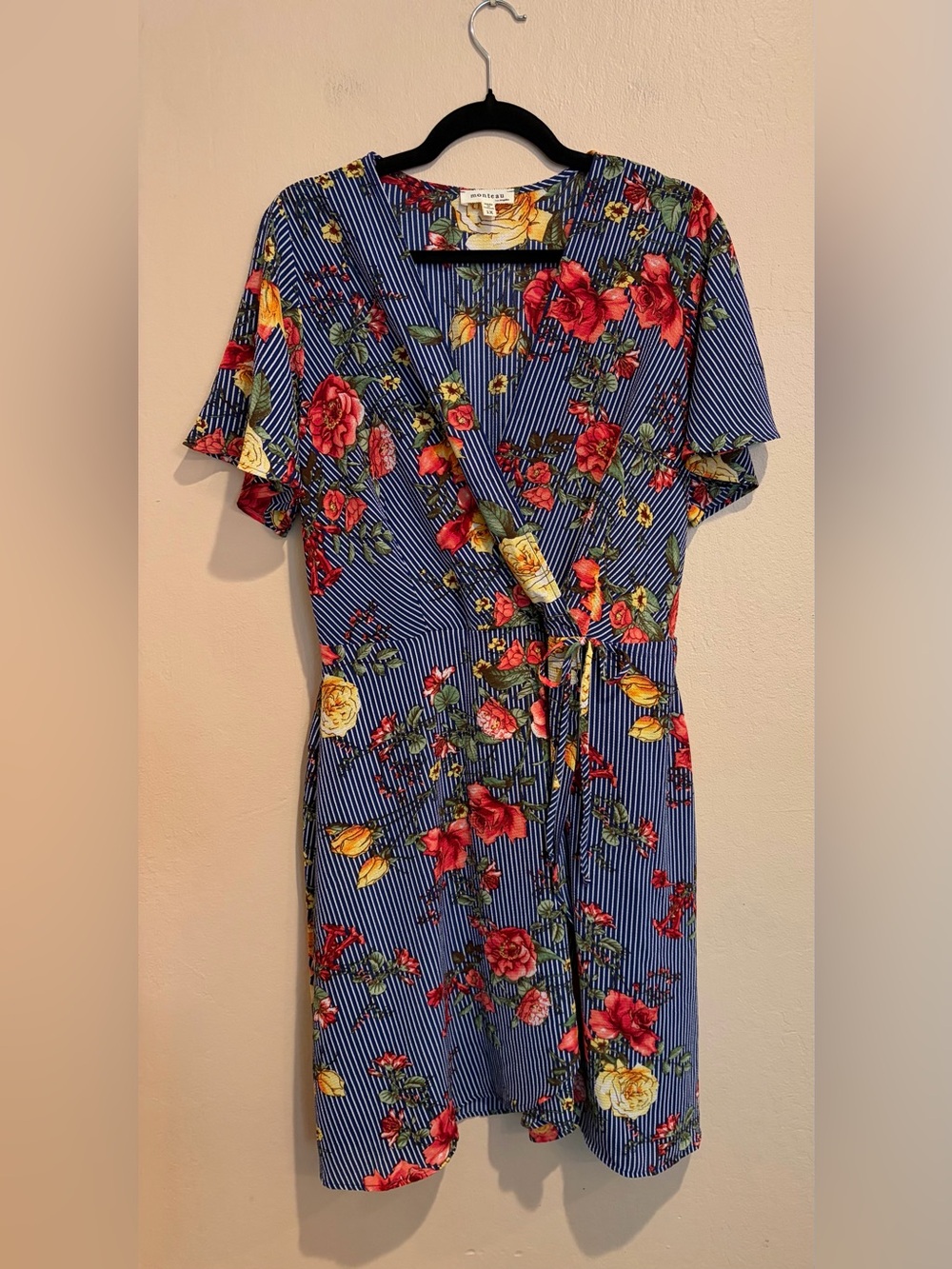 Monteau Blue Floral Summer Dress